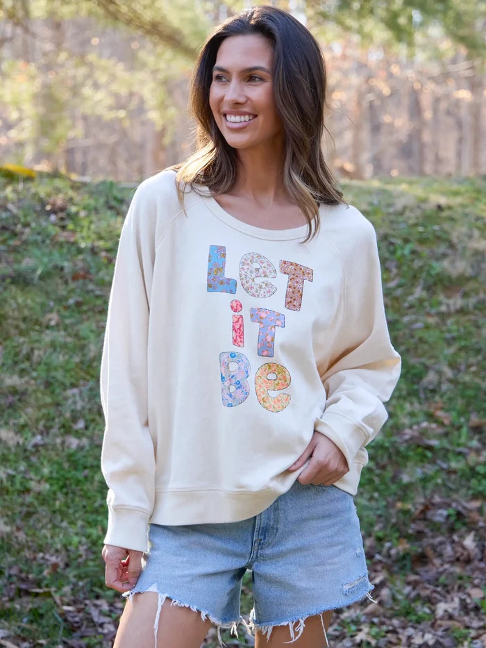 Old School Cotton Sweatshirt - Let It Be-view 3