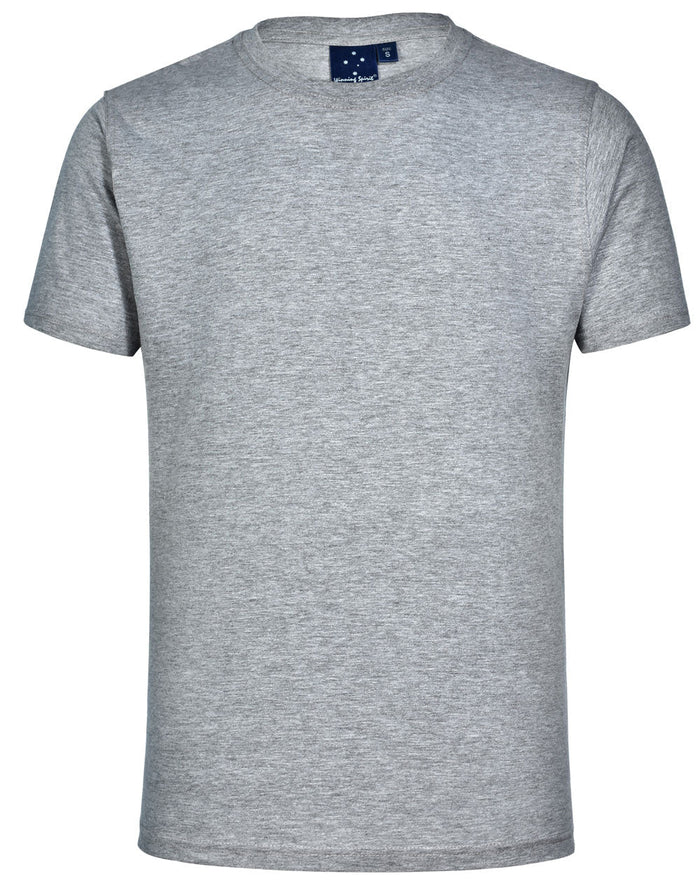 Gray heathered navy blue printed adult tee moq50, crew neck short sleeves
