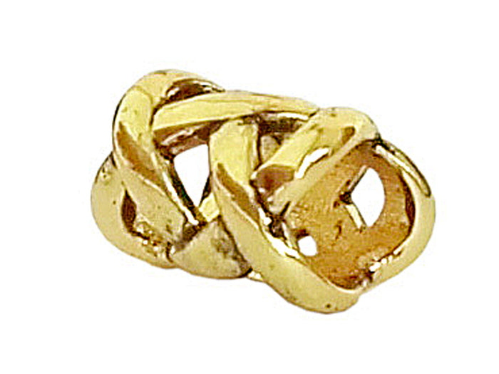 Open Weave Hair Bead - Gold Finish Braid & Dreadlock Accessory side view