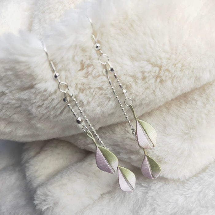 Osmanthus Leaves Handmade Earrings - Silk Earrings(Chanhua)