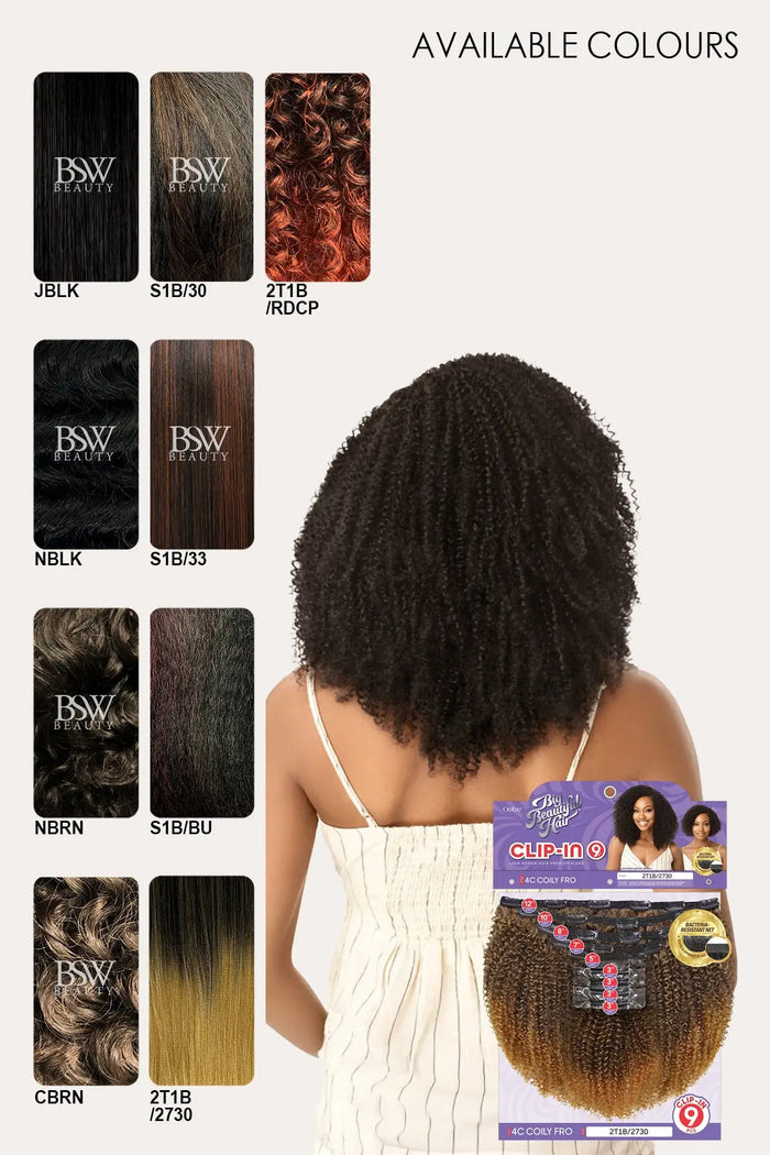OUTRE BIG BEAUTIFUL HAIR CLIP-IN 9PCS - 4C COILY FRO 10" - BSW BEAUTY CANADA