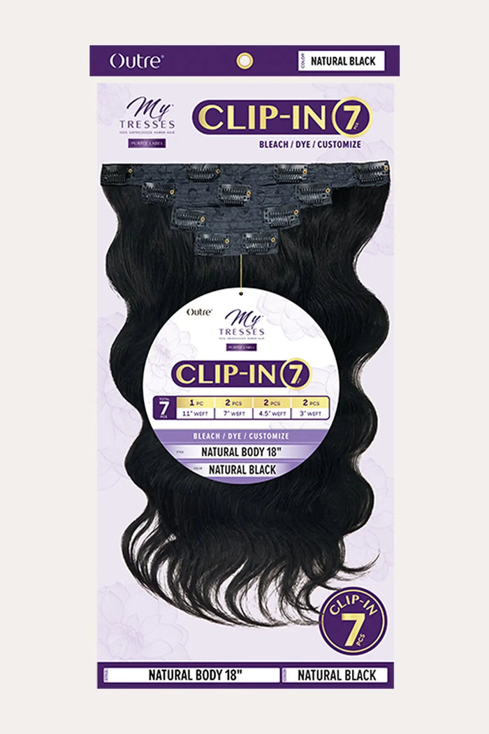 OUTRE MY TRESSES PURPLE LABEL CLIP-IN 7PCS - NATURAL BODY WAVE - BSW BEAUTY CANADA