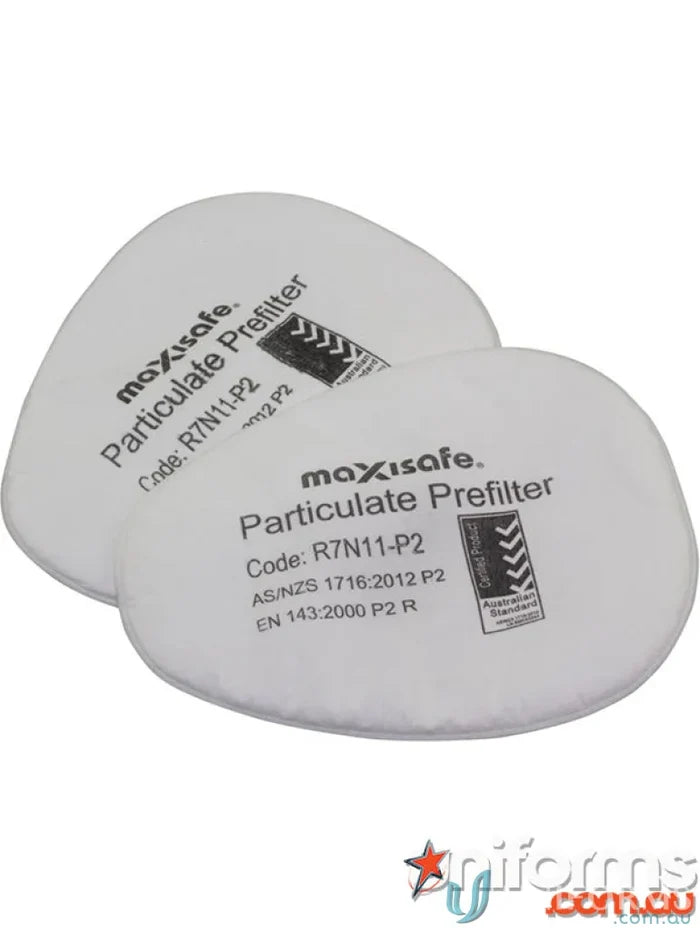 White particulate prefilter for Maxiguard Respirators main filter for uniforms workwear