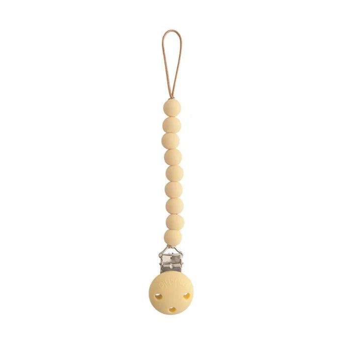 Mushie - Pacifier Clip - Hera - Pale Yellow