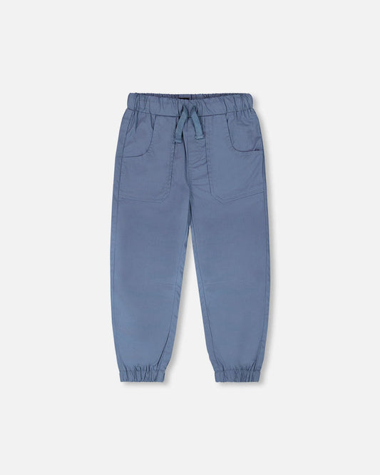 Parachute Jogger With Patch Pockets Blue Grey-0