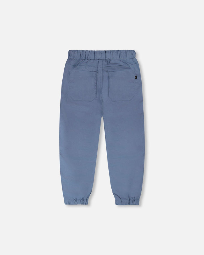 Parachute Jogger With Patch Pockets Blue Grey-2