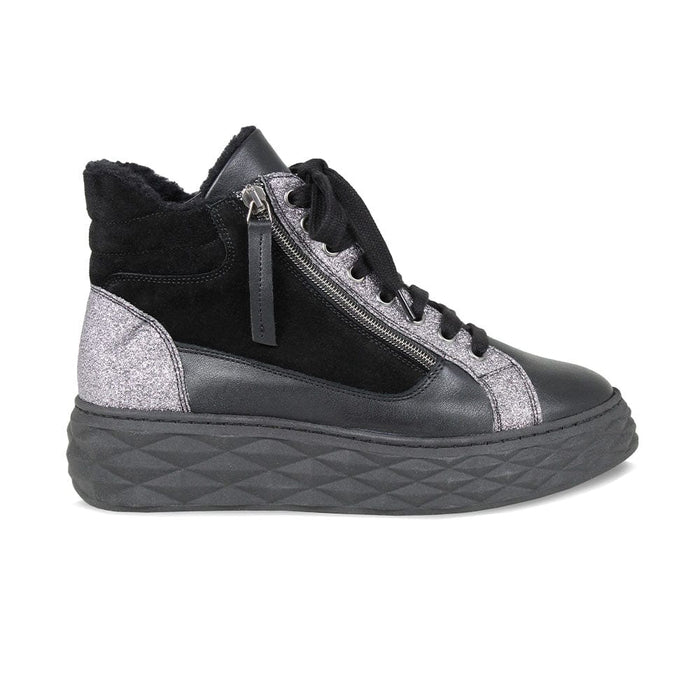 Parka Fur: Black Leather & Suede Shoes Sole Bliss