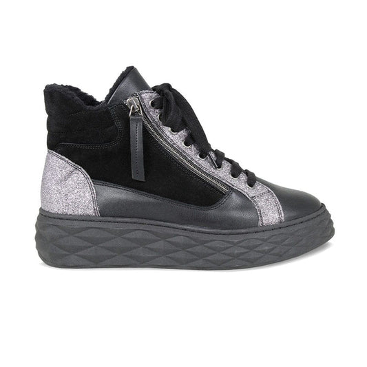 Parka Fur: Black Leather & Suede Shoes Sole Bliss