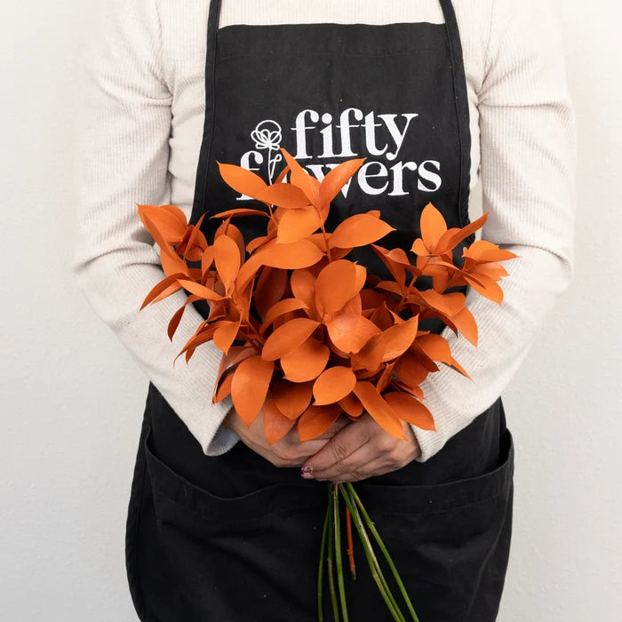 Persimmon Tinted Ruscus Greenery Apron - Image