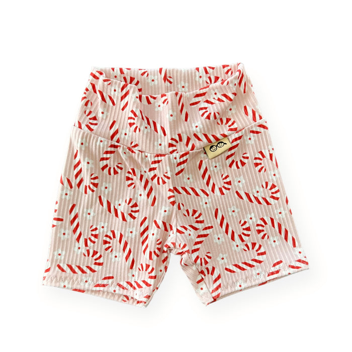 Pink Candy Canes Biker Shorts Lounge Set