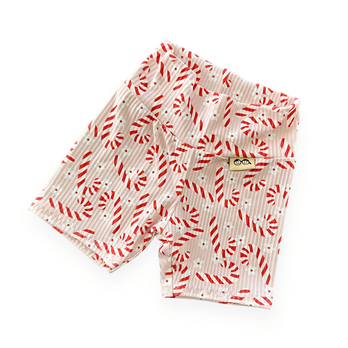 Pink Candy Canes Biker Shorts Lounge Set