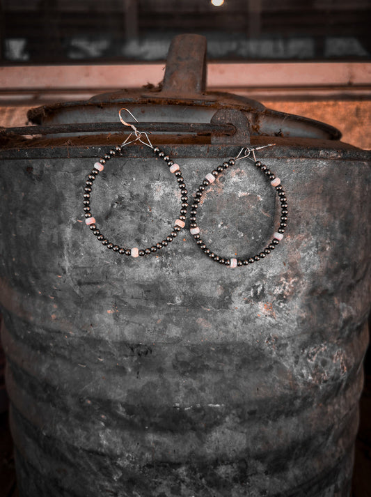 Pink Conch Hoop Earrings