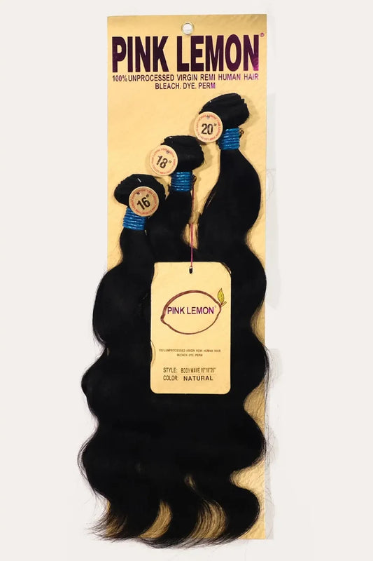 PINK LEMON 15A 100% UNRPOCESSED VIRGIN REMI HUMAN HAIR BODY WAVE PINK LEMON