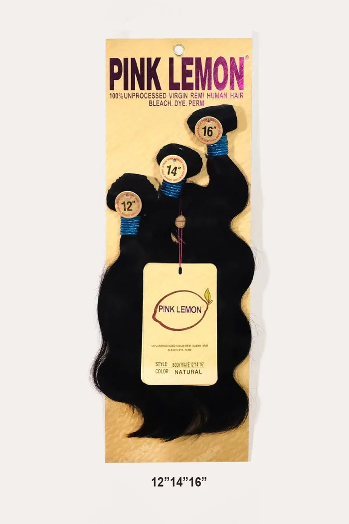 PINK LEMON 15A 100% UNRPOCESSED VIRGIN REMI HUMAN HAIR BODY WAVE PINK LEMON