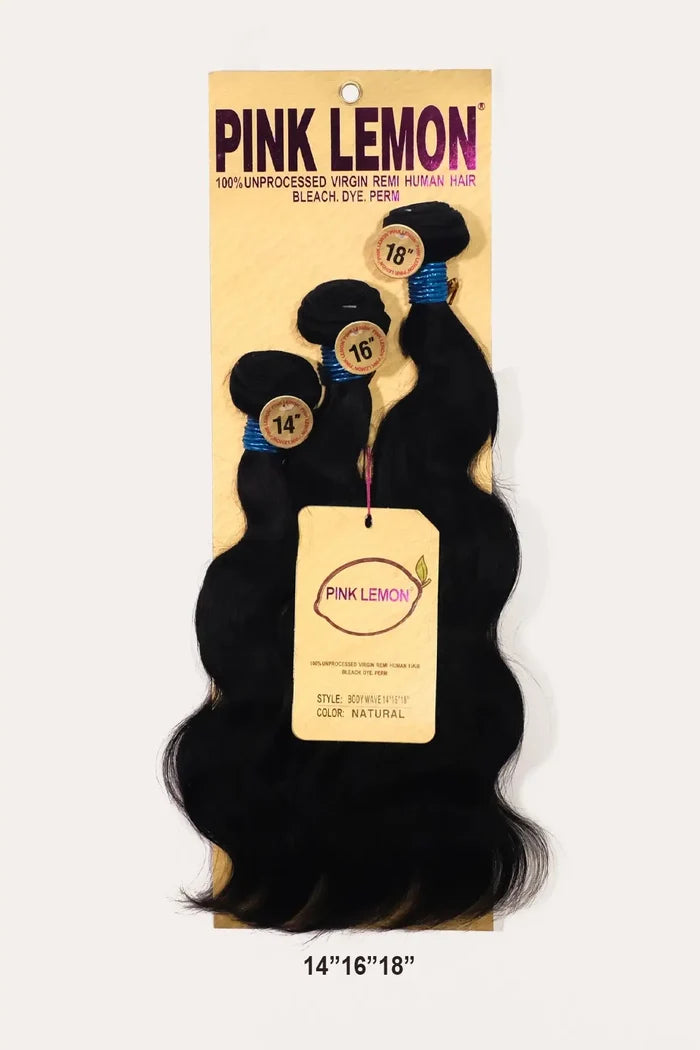 PINK LEMON 15A 100% UNRPOCESSED VIRGIN REMI HUMAN HAIR BODY WAVE PINK LEMON