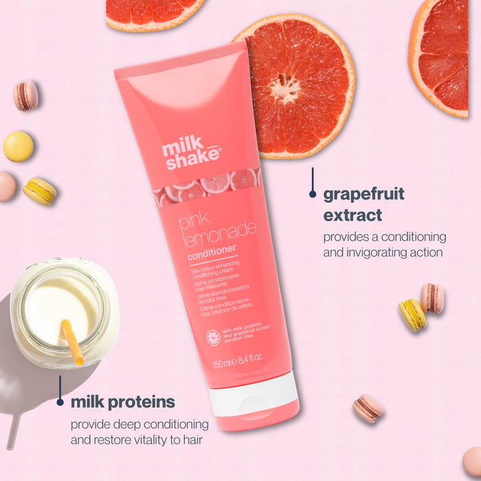milk_shake pink lemonade bottle on a pink background
