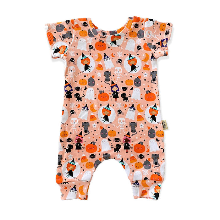 Pink Witches Halloween Harem Romper