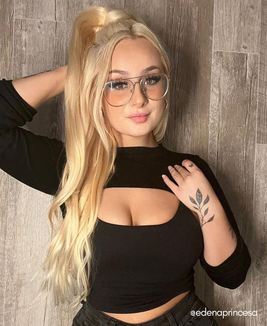 ponytail - honey blonde.