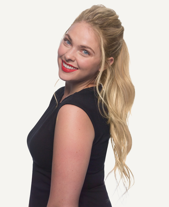 ponytail - honey blonde.