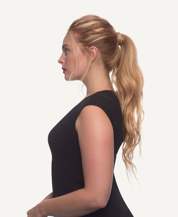 ponytail - medium blonde.