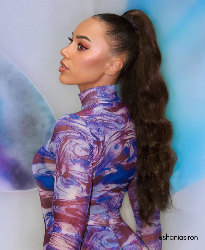 ponytail - medium brown.