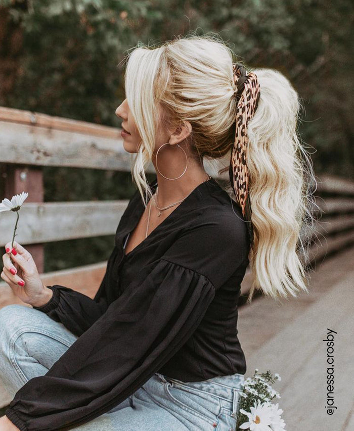 ponytail - platinum blonde.