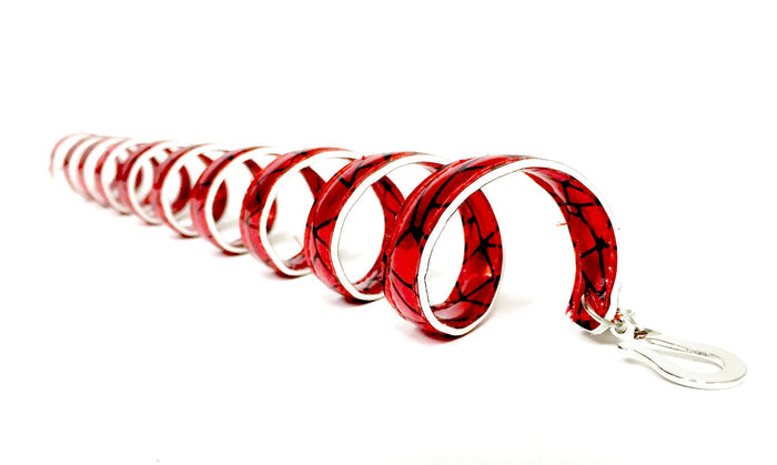 Ponytail Wrap – Holographic Red 12" Adjustable Holder side view