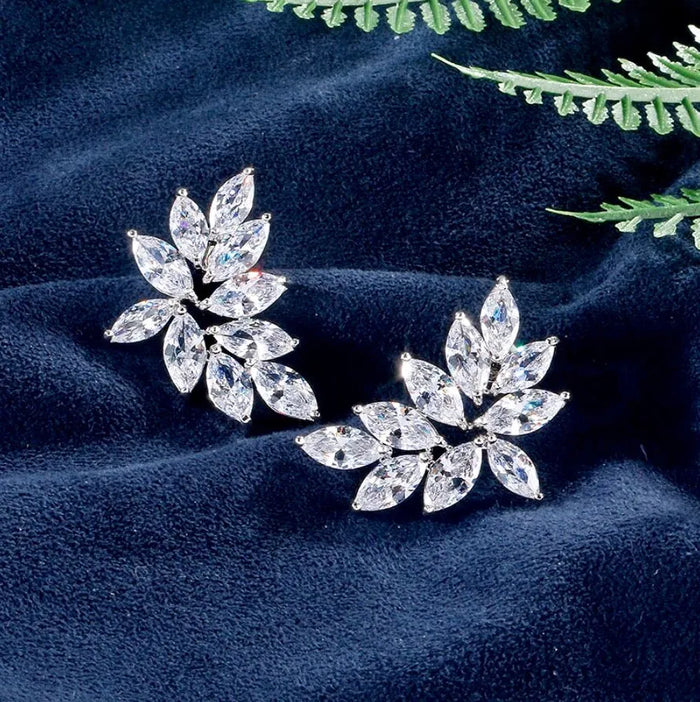 Wedding Jewelry - Cubic Zirconia Bridal Earrings - Available in Silver, Rose Gold and Yellow Gold