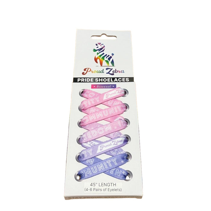 PROUD ZEBRA 115cm Price Shoelaces - Bisexual Pastel