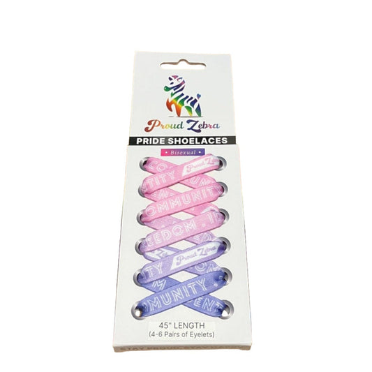 PROUD ZEBRA 115cm Price Shoelaces - Bisexual Pastel