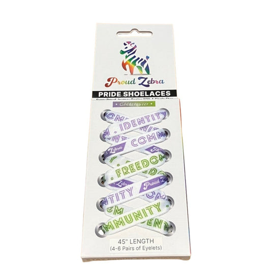 PROUD ZEBRA 115cm Price Shoelaces - Genderqueer
