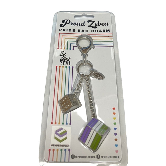 PROUD ZEBRA Bag Charm - Genderqueer Pride