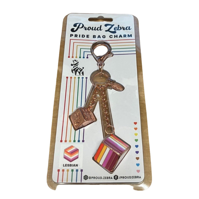 PROUD ZEBRA Bag Charm - Lesbian Pride