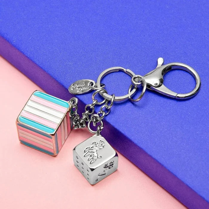 PROUD ZEBRA Bag Charm - Trans Pride