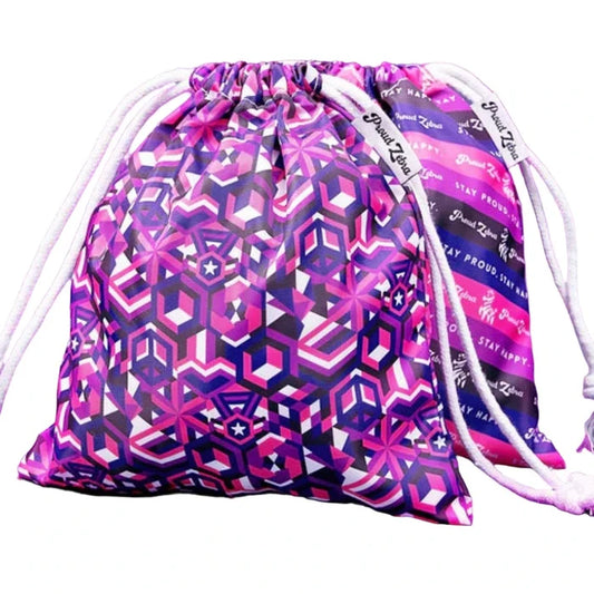 PROUD ZEBRA Drawstring Bag Set - Genderfluid Pride