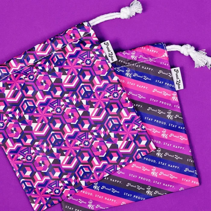 PROUD ZEBRA Drawstring Bag Set - Genderfluid Pride