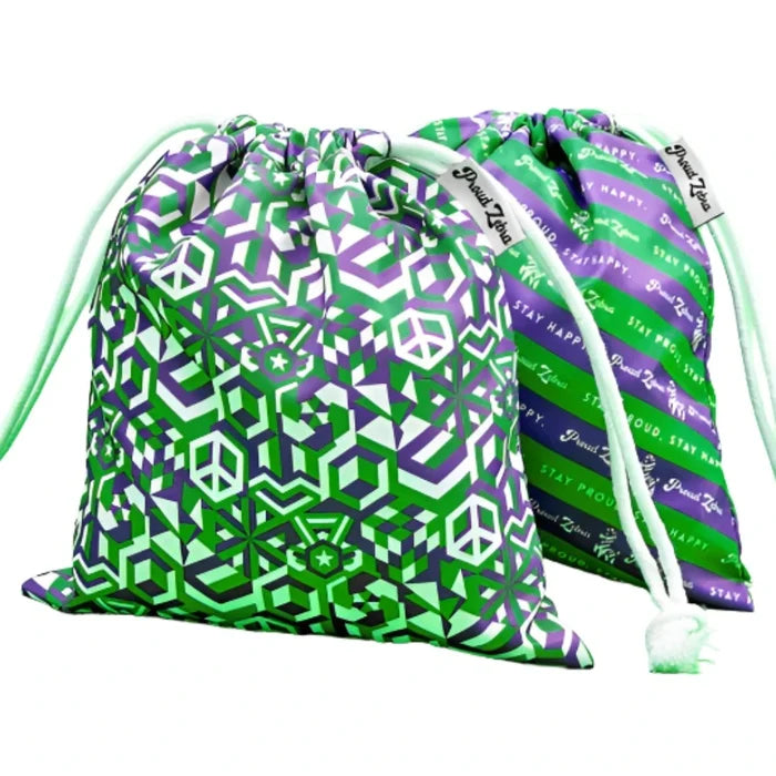 PROUD ZEBRA Drawstring Bag Set - Genderqueer Pride