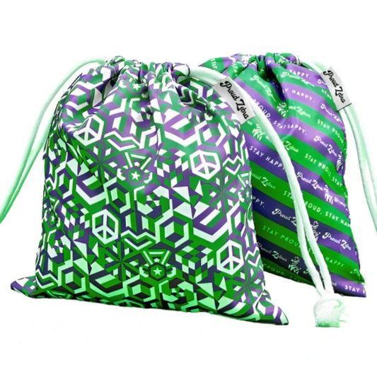 PROUD ZEBRA Drawstring Bag Set - Genderqueer Pride