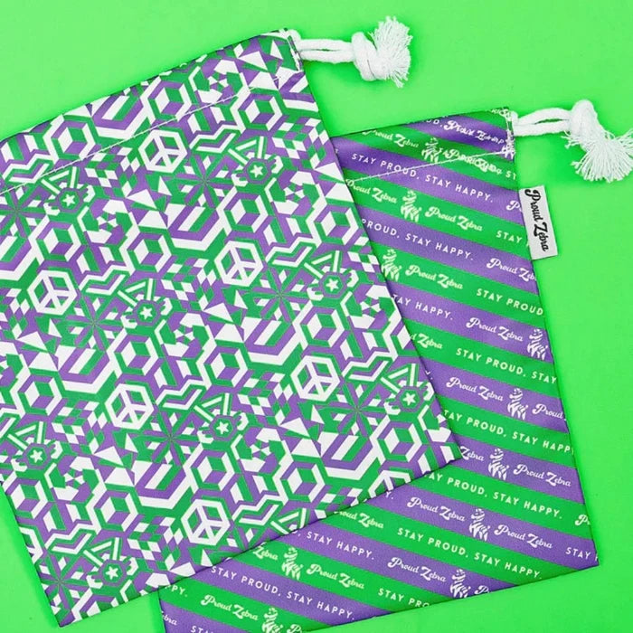 PROUD ZEBRA Drawstring Bag Set - Genderqueer Pride