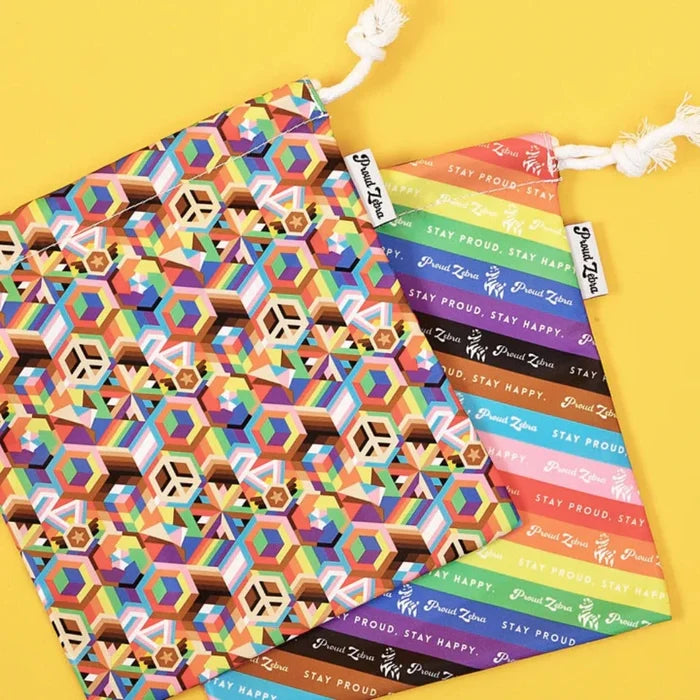 PROUD ZEBRA Drawstring Bag Set - Inclusive Pride