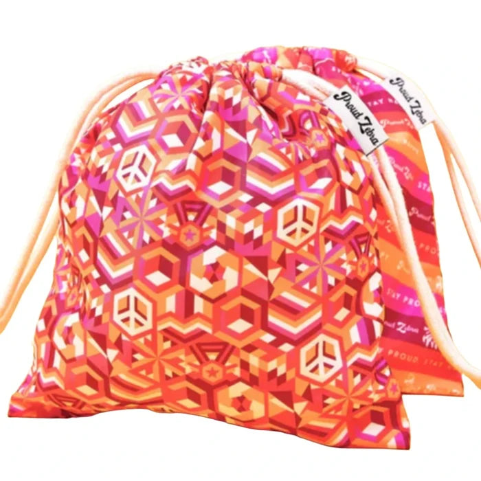 PROUD ZEBRA Drawstring Bag Set - Lesbian Pride