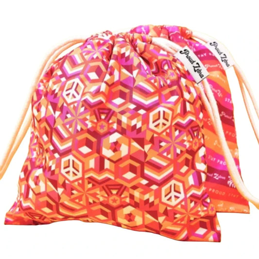 PROUD ZEBRA Drawstring Bag Set - Lesbian Pride