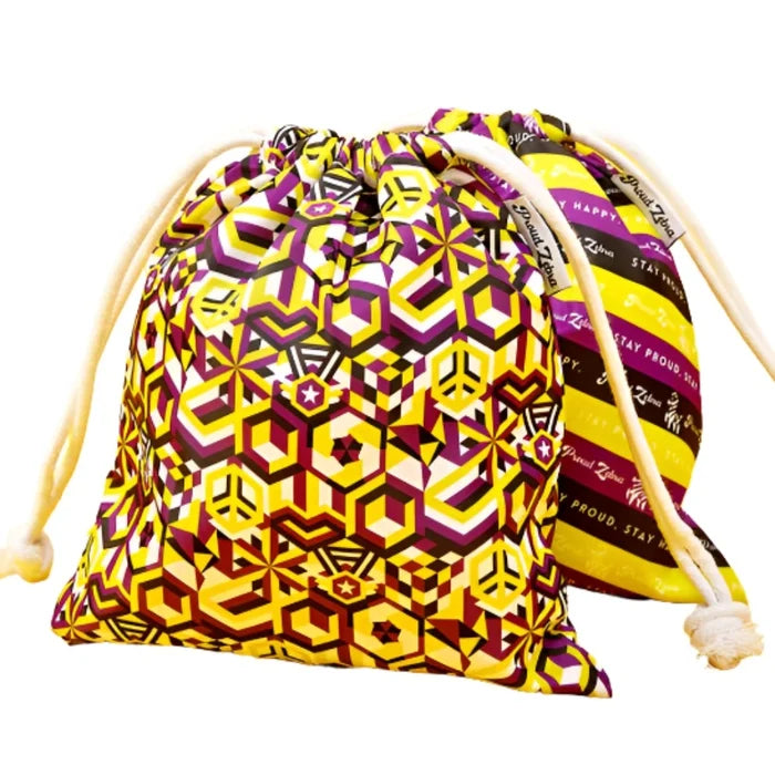 PROUD ZEBRA Drawstring Bag Set - Non-Binary Pride