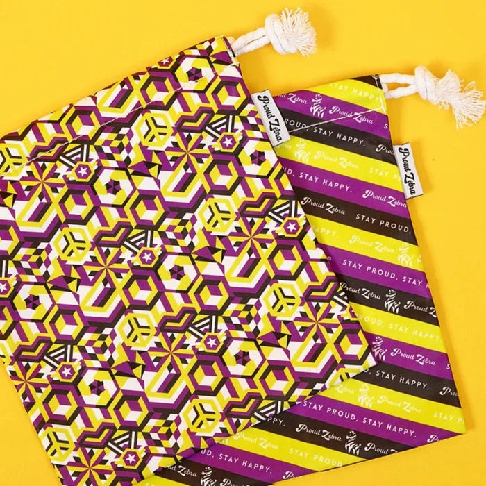 PROUD ZEBRA Drawstring Bag Set - Non-Binary Pride