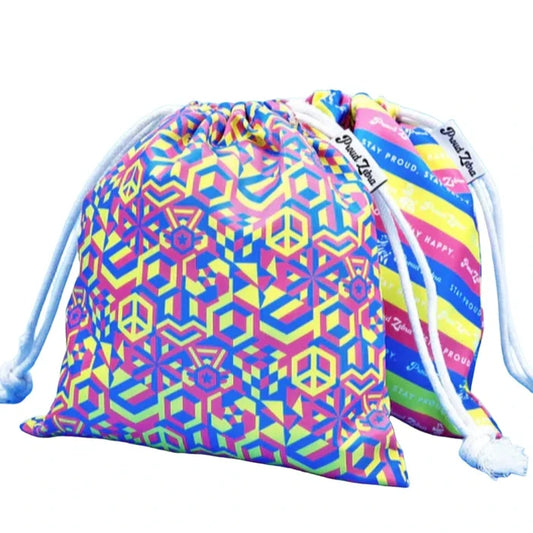 PROUD ZEBRA Drawstring Bag Set - Pansexual Pride