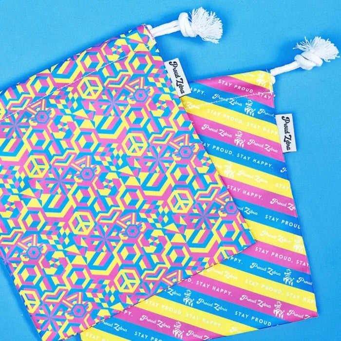 PROUD ZEBRA Drawstring Bag Set - Pansexual Pride