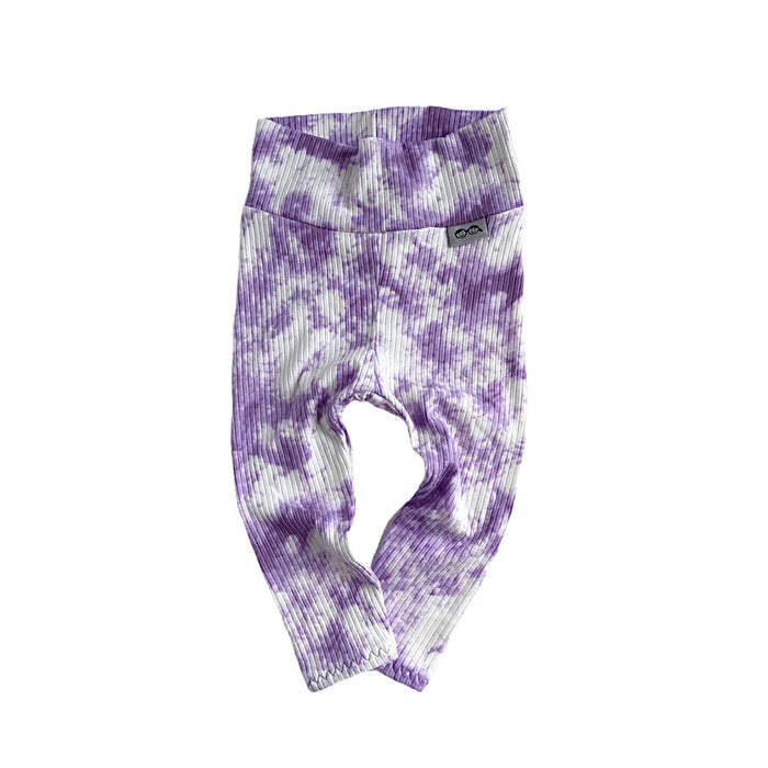 Purple Tie Dye Rib Leggings and/or Knot Beanie Hat