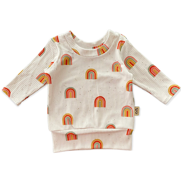 Retro Rainbows Ribbed Lounge Top