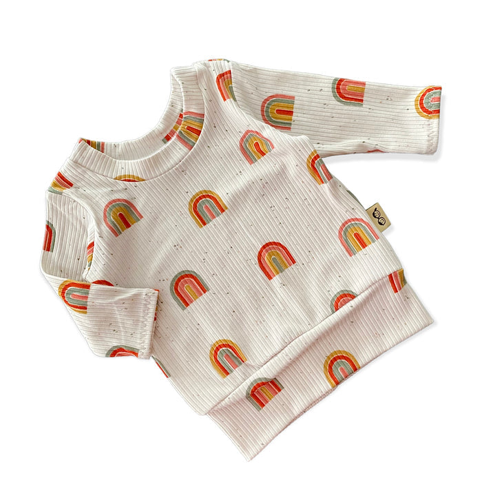 Retro Rainbows Ribbed Lounge Top