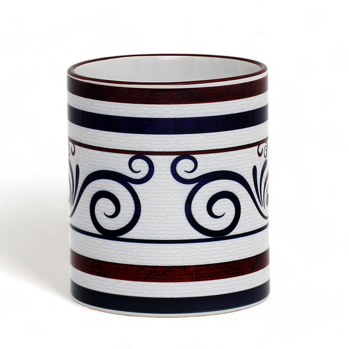 RICCO ITALIA PALIO: Mug Maroon Handle+Rim - by Mario Bruno (Design 6425)